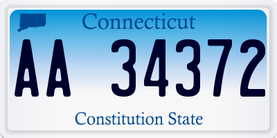 CT license plate AA34372