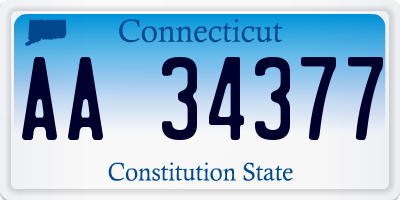 CT license plate AA34377