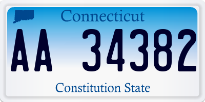 CT license plate AA34382