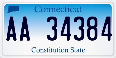 CT license plate AA34384