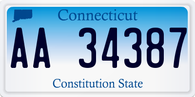 CT license plate AA34387