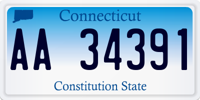 CT license plate AA34391