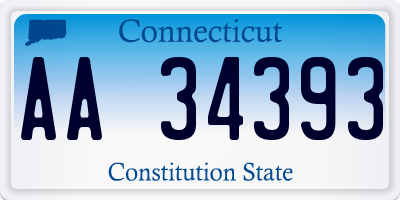CT license plate AA34393