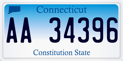 CT license plate AA34396