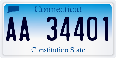 CT license plate AA34401