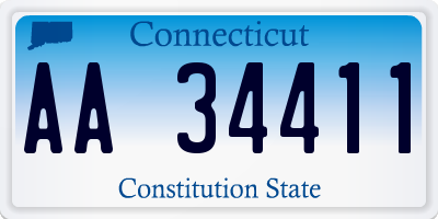 CT license plate AA34411