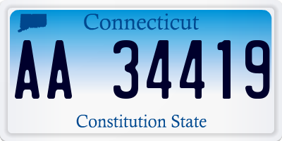 CT license plate AA34419