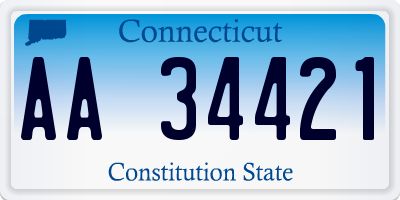 CT license plate AA34421