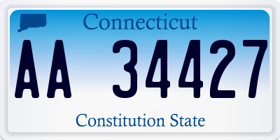 CT license plate AA34427