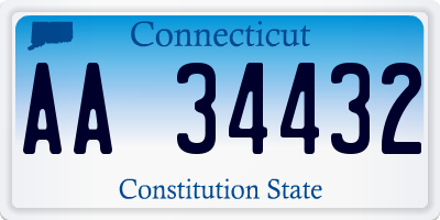 CT license plate AA34432
