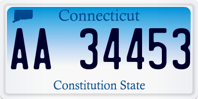 CT license plate AA34453