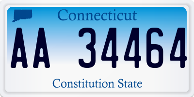 CT license plate AA34464