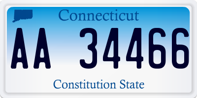 CT license plate AA34466