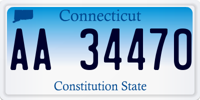 CT license plate AA34470