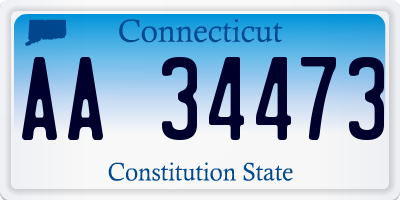 CT license plate AA34473