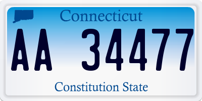 CT license plate AA34477