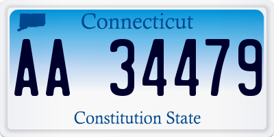 CT license plate AA34479