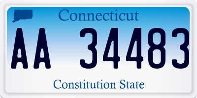 CT license plate AA34483