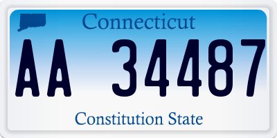 CT license plate AA34487