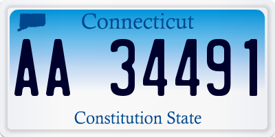 CT license plate AA34491