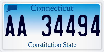 CT license plate AA34494