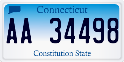 CT license plate AA34498