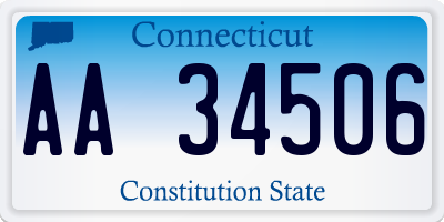 CT license plate AA34506