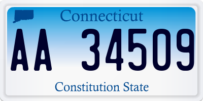 CT license plate AA34509