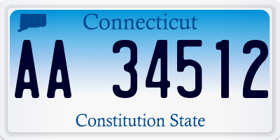 CT license plate AA34512