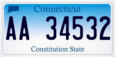 CT license plate AA34532