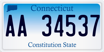 CT license plate AA34537
