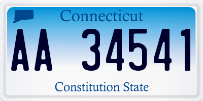 CT license plate AA34541