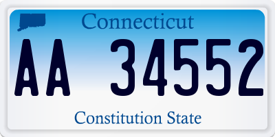 CT license plate AA34552