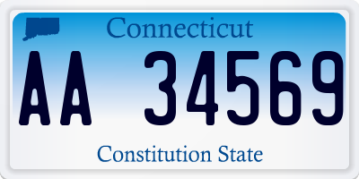 CT license plate AA34569