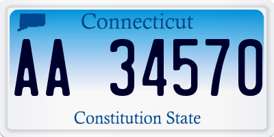CT license plate AA34570