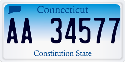 CT license plate AA34577