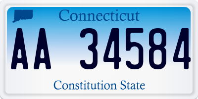 CT license plate AA34584
