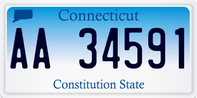 CT license plate AA34591