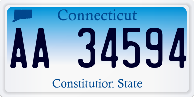 CT license plate AA34594
