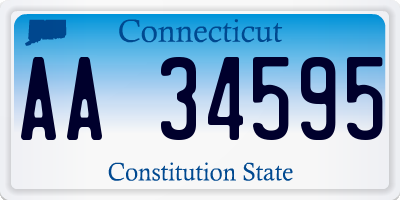 CT license plate AA34595
