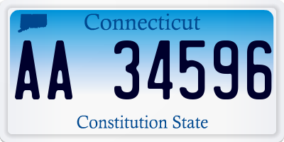 CT license plate AA34596