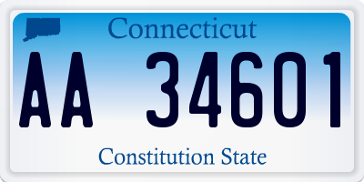 CT license plate AA34601