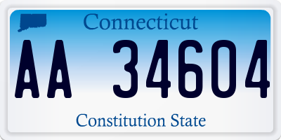 CT license plate AA34604