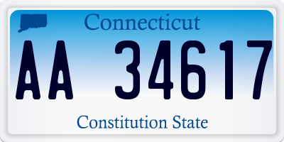 CT license plate AA34617