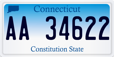 CT license plate AA34622