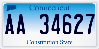 CT license plate AA34627