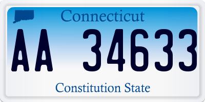 CT license plate AA34633