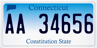 CT license plate AA34656