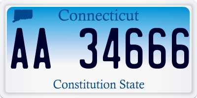 CT license plate AA34666