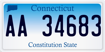 CT license plate AA34683
